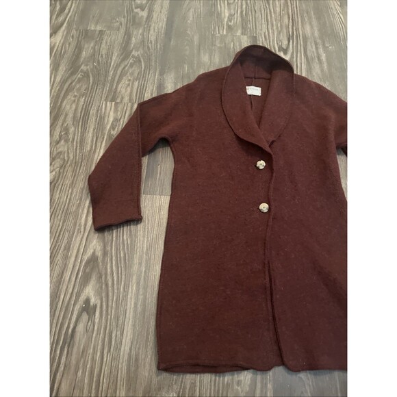 GEYSIR Iceland Women’s Icelandic Wool Sweater Cardigan Burgundy Red Size XL - Picture 3 of 11